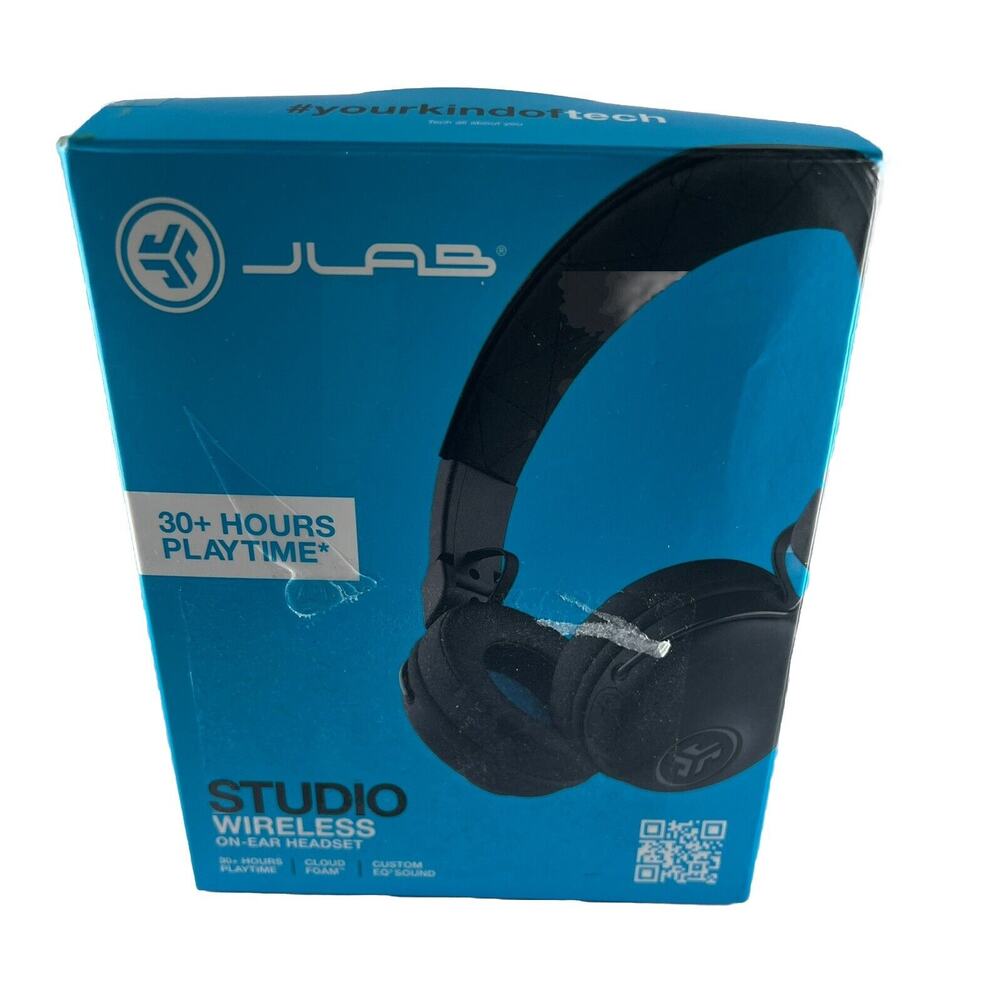 JLab Studio Bluetooth Wireless On-Ear Headphones - Black-open Box